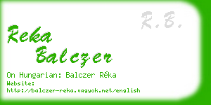 reka balczer business card