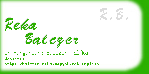 reka balczer business card